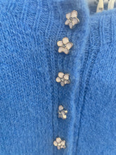 Load image into Gallery viewer, Diamonte Button Alpaca Jumper Cornflower
