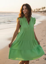 Load image into Gallery viewer, Sunny Cheesecloth Swing Dress Green
