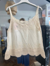 Load image into Gallery viewer, Cotton Crochet Cami Cream
