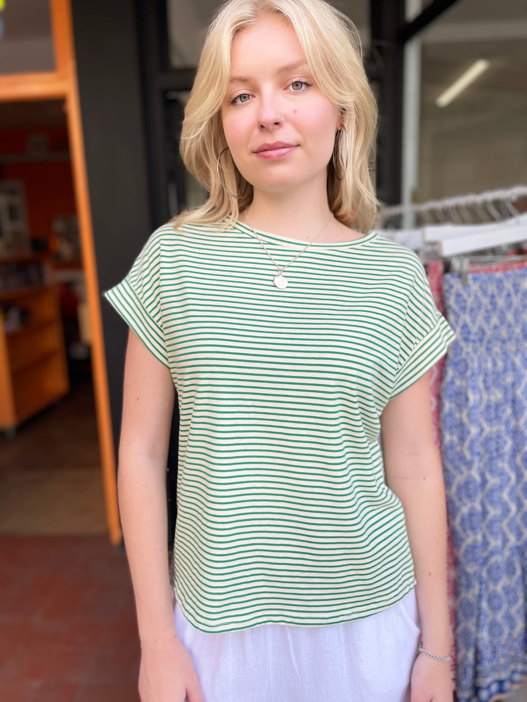 Andrea Striped T-Shirt Green