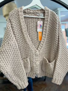 Cora Chunky Knit Cardigan Beige