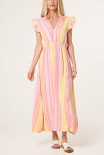 Load image into Gallery viewer, Fi Double V Frill Cheesecloth Dress Aztec Blush
