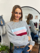 Load image into Gallery viewer, Neva Centre Stripe Soft Knit Grey
