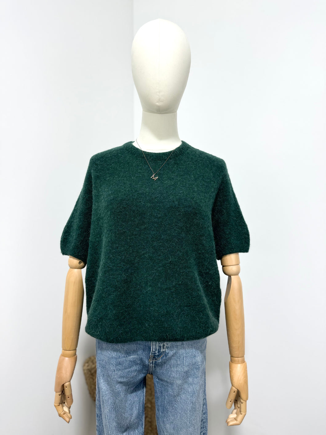 Rhonda Alpaca Half Sleeve Dark Green