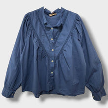Load image into Gallery viewer, Gayle Long Sleeve Lace Insert Blouse Denim
