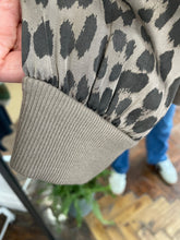 Load image into Gallery viewer, Leopard Satin Bomber Chocolate
