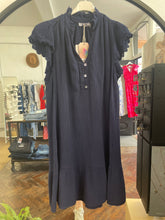 Load image into Gallery viewer, Soraya Cheesecloth Swing Dress Navy
