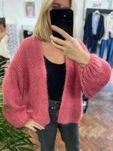 Load image into Gallery viewer, Bernadette Oversized Mohair Cardigan Rose
