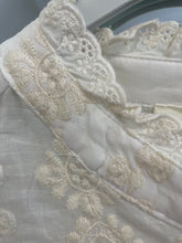 Load image into Gallery viewer, Charlie Embroidered Lace Trim Blouse Cream
