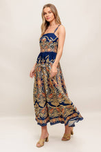Load image into Gallery viewer, Agatha Printed Woven Midi Dress Navy
