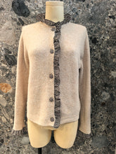 Load image into Gallery viewer, Nadia Checked Trim Cardigan Taupe
