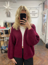 Load image into Gallery viewer, Bernadette Oversized Mohair Cardigan Bordeaux
