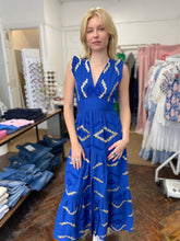 Load image into Gallery viewer, Cindy Embroidered Maxi Dress Cobalt
