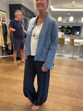 Load image into Gallery viewer, Tara Linen Hareem Trouser Navy
