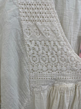 Load image into Gallery viewer, Hazel Lace Voile V Neck Dress Cream
