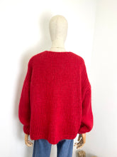 Load image into Gallery viewer, Bernadette Oversized Mohair Cardigan Dark Red
