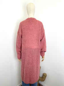 Orla Long Open Cardigan Rose