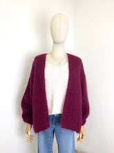 Load image into Gallery viewer, Bernadette Oversized Mohair Cardigan Bordeaux
