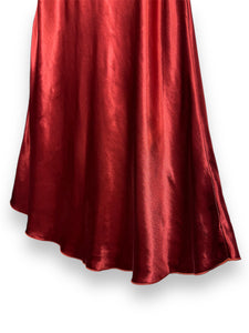 Colette Satin Skirt Carmine Red