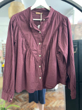Load image into Gallery viewer, Gayle Long Sleeve Lace Insert Blouse Plum
