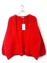 Load image into Gallery viewer, Bernadette Oversized Mohair Cardigan Dark Orange
