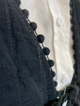 Load image into Gallery viewer, Loveday Cord Quilted Bow Front Gilet Washed Black
