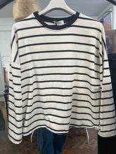 Load image into Gallery viewer, Doris Striped Long Sleeve Ecru/Navy
