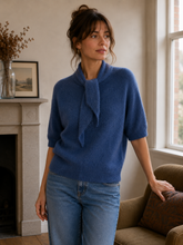 Load image into Gallery viewer, Maple Angora Scarf Collar Jumper Navy
