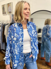 Load image into Gallery viewer, Marina Printed Shirt Blue/White

