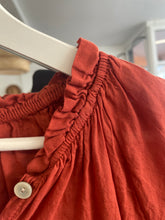Load image into Gallery viewer, Valencia Voile Short Sleeve Terracota Blouse
