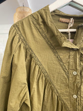 Load image into Gallery viewer, Gayle Long Sleeve Lace Insert Blouse Olive
