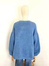 Load image into Gallery viewer, Bernadette Oversized Mohair Cardigan Jeans Blue
