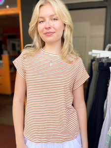 Andrea Striped T-Shirt Burnt Orange