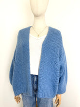 Load image into Gallery viewer, Bernadette Oversized Mohair Cardigan Jeans Blue

