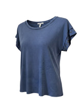 Load image into Gallery viewer, Crew Neck Star Stud T-Shirt Navy
