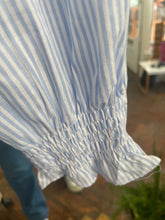 Load image into Gallery viewer, Blue Striped Smocking Blouse
