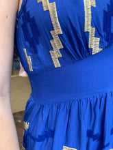 Load image into Gallery viewer, Cindy Embroidered Maxi Dress Cobalt
