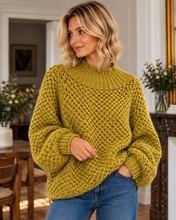 Load image into Gallery viewer, Fara Chunky Funnel Neck Jumper Olive
