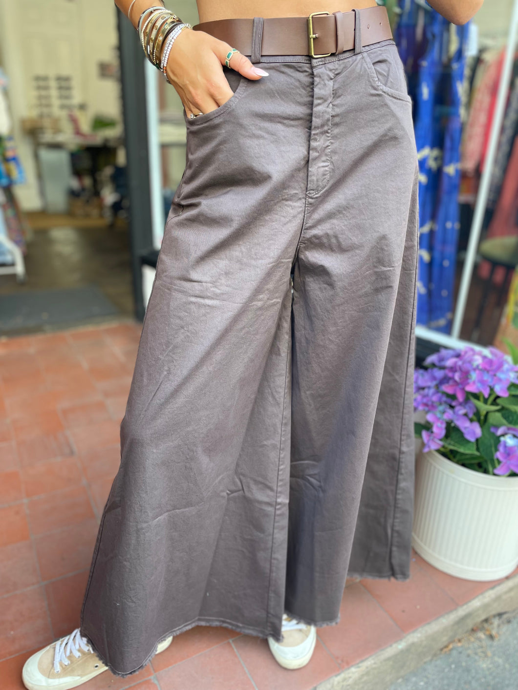 Pippa Stretch Palazzo Trouser Chocolate