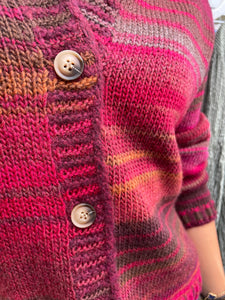 Blanca Striped Cardigan Reds