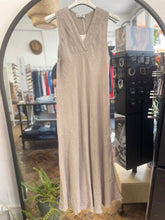 Load image into Gallery viewer, Nola Bias Cut Pure Linen V Dress Mocha
