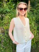 Load image into Gallery viewer, Mae Mohair Button Tank Cream
