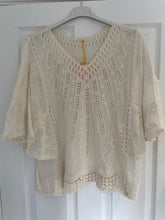 Load image into Gallery viewer, Nerissa V Neck Embroidered Top Cream
