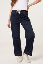 Load image into Gallery viewer, Tie Waist Wide Leg Jogger Jean Indigo
