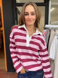 Rita Rugby Shirt Pink/Plum
