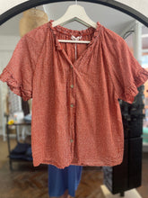 Load image into Gallery viewer, Valencia Stripe Voile Short Sleeve Terracota

