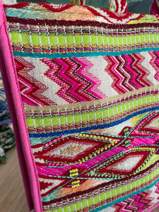 Ziggy Cotton Beaded Bag Pink