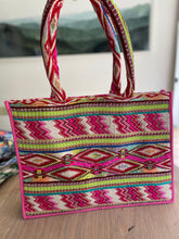 Load image into Gallery viewer, Ziggy Cotton Beaded Bag Pink
