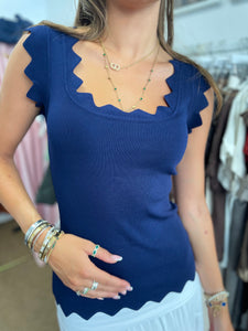 Kiki Knitted Vest Navy