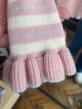 Load image into Gallery viewer, Merino Striped Frill Cuff Jumper Dusty Pink
